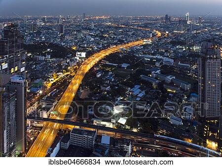 View from Lebua State Tower, Sirat Expy Expressway, City Highway, dusk, Bang Rak District, Bangkok, Thailand, Asia View Large Photo Image Picture - View from Lebua State Tower, Sirat Expy Expressway, City Highway, dusk, Bang Rak District, Bangkok, Thailand, Asia. Fotosearch