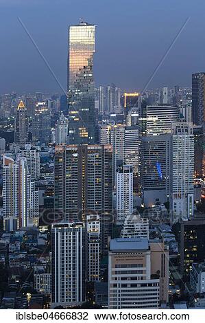 View from Lebua State Tower to skyscrapers, with Mahanakhon Tower, dusk, Bang Rak District, Bangkok, Thailand, Asia View Large Photo Image Stock Image - View from Lebua State Tower to skyscrapers, with Mahanakhon Tower, dusk, Bang Rak District, Bangkok, Thailand, Asia. Fotosearch
