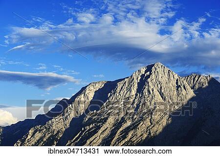 Stock Image - View from the Rossfeld panorama road to the Hohe Göll, Berchtesgaden, Upper Bavaria, Bavaria, Germany, Europe. Fotosearch