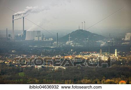 Stock Image - View of the district of Buer with Uniper Kraftwerke GmbH, Gelsenkirchen, Ruhr Area, North Rhine-Westphalia, Germany, Europe. Fotosearch