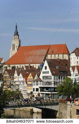 View of the Old Town, Neckar Bridge, Neckar, Collegiate Church, Tübingen, Baden Württemberg, Germany, Europe View Large Photo Image Stock Image - View of the Old Town, Neckar Bridge, Neckar, Collegiate Church, Tübingen, Baden Württemberg, Germany, Europe. Fotosearch