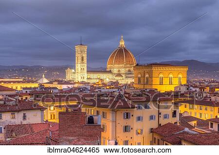 View over Florence with Cathedral Duomo Santa Maria del Fiore and church Orsanmichele at dusk, Florence, Tuscany, Italy, Europe View Large Photo Image Stock Photography - View over Florence with Cathedral Duomo Santa Maria del Fiore and church Orsanmichele at dusk, Florence, Tuscany, Italy, Europe. Fotosearch