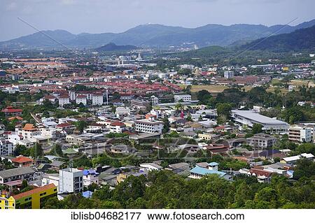 View over Phuket Town, seen from Khao Rang Hill, Phuket, Thailand, Asia View Large Photo Image Stock Photo - View over Phuket Town, seen from Khao Rang Hill, Phuket, Thailand, Asia. Fotosearch