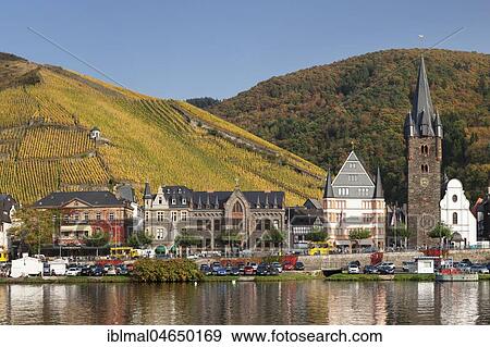 View over the Moselle to the village in autumn, Bernkastel-Kues, Rhineland-Palatinate, Germany, Europe View Large Photo Image Stock Photo - View over the Moselle to the village in autumn, Bernkastel-Kues, Rhineland-Palatinate, Germany, Europe. Fotosearch