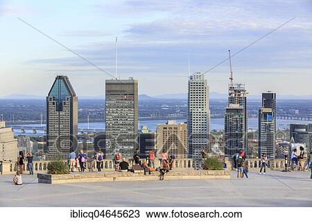 Viewing platform at the Mont Royal, cityscape, Montreal, Québec, Canada, North America View Large Photo Image Stock Image - Viewing platform at the Mont Royal, cityscape, Montreal, Québec, Canada, North America. Fotosearch