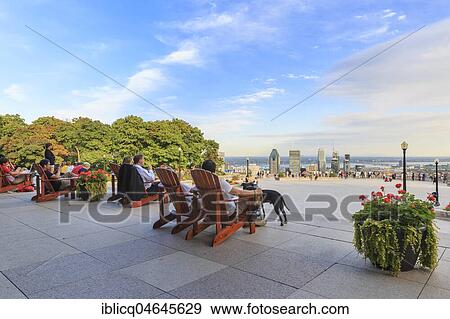 Viewing platform at the Mont Royal, cityscape, Montreal, Québec, Canada, North America View Large Photo Image Stock Photo - Viewing platform at the Mont Royal, cityscape, Montreal, Québec, Canada, North America. Fotosearch