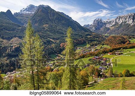 Village overview with Hochkalter and Reiteralpe, Ramsau, Berchtesgadener Alps, Berchtesgadener Land, Upper Bavaria, Bavaria, Germany, Europe View Large Photo Image Picture - Village overview with Hochkalter and Reiteralpe, Ramsau, Berchtesgadener Alps, Berchtesgadener Land, Upper Bavaria, Bavaria, Germany, Europe. Fotosearch