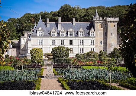 Villandry Castle, Château de Villandry with gardens, Indre-et-Loire, Touraine, Loire Valley, France, Europe View Large Photo Image Picture - Villandry Castle, Château de Villandry with gardens, Indre-et-Loire, Touraine, Loire Valley, France, Europe. Fotosearch