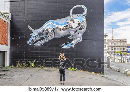 Wall Painting, Oceania, Street Art, Dunedin, Otago, South Island, New Zealand, Oceania View Large Photo Image Stock Photo - Wall Painting, Oceania, Street Art, Dunedin, Otago, South Island, New Zealand, Oceania. Fotosearch