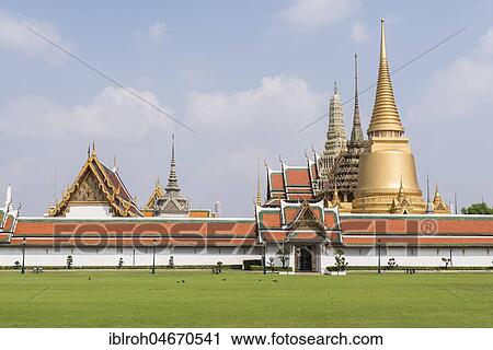 Wat Phra Kaeo Temple, Royal Palace, Bangkok, Thailand, Asia View Large Photo Image Stock Image - Wat Phra Kaeo Temple, Royal Palace, Bangkok, Thailand, Asia. Fotosearch