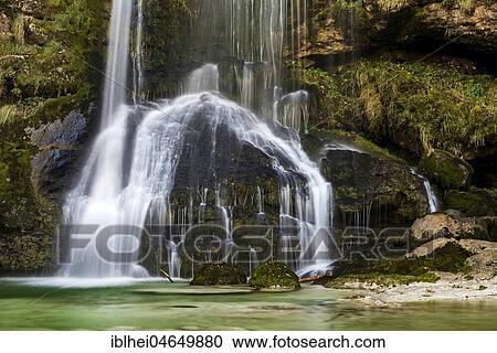 Stock Image - Waterfall Slap Virje, Gljun, Slovenia, Europe. Fotosearch