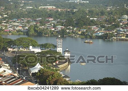 Waterfront mit Sarawak River, Kuching, Sarawak, Borneo, Malaysia, Asien View Large Photo Image Stock Photo - Waterfront mit Sarawak River, Kuching, Sarawak, Borneo, Malaysia, Asien. Fotosearch
