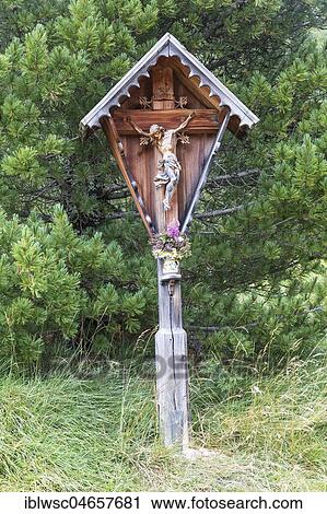 Wayside cross, South Tyrolean Alps, Dolomites, South Tyrol View Large Photo Image Stock Image - Wayside cross, South Tyrolean Alps, Dolomites, South Tyrol. Fotosearch