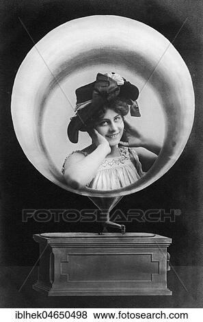 Woman mounted in a gramophone, 1910s, Germany, Europe View Large Photo Image Stock Photo - Woman mounted in a gramophone, 1910s, Germany, Europe. Fotosearch