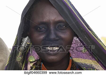 Stock Photo - Woman, portrait with veil, Arbore tribe, Turmi, Southern Nations Nationalities and Peoples' Region, Ethiopia, Africa. Fotosearch