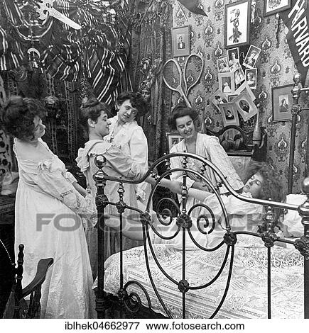 Women Wake Up Their Girlfriend, 1910s, Germany, Europe View Large Photo Image Stock Photo - Women Wake Up Their Girlfriend, 1910s, Germany, Europe. Fotosearch