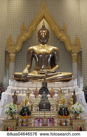 World's largest solid gold Buddha statue, temple of the Golden Buddha, Wat Traimit, Samphanthawong, Bangkok, Thailand, Asia View Large Photo Image Stock Photograph - World's largest solid gold Buddha statue, temple of the Golden Buddha, Wat Traimit, Samphanthawong, Bangkok, Thailand, Asia. Fotosearch