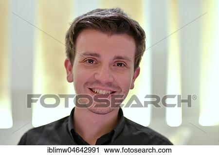 Stock Image - Young man, portrait, Stuttgart, Baden-Württemberg, Germany, Europe. Fotosearch