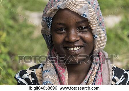 Stock Photograph - Young woman, Ari tribe, portrait, Southern Nations Nationalities and Peoples' Region, Ethiopia, Africa. Fotosearch