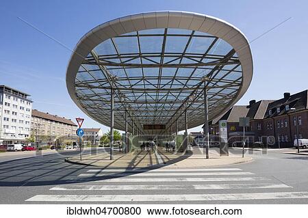 Stock Image - ZOB, bus station, Herne, Ruhr area, North Rhine-Westphalia, Germany, Europe. Fotosearch