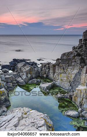 Abendstimmung am Kustenabschnitt Hovs Hallar, Naturschutzgebiet, Bjarehalvon Halbinsel, Bastad, Skane lan, Schweden, Europa View Large Photo Image Stock Photo - Abendstimmung am Kustenabschnitt Hovs Hallar, Naturschutzgebiet, Bjarehalvon Halbinsel, Bastad, Skane lan, Schweden, Europa. Fotosearch