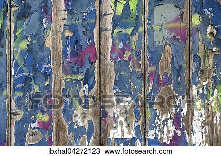 Abgeblatterte bunte Farbe auf Holzbrettern, Baden-Wurttemberg, Deutschland, Europa View Large Photo Image Stock Image - Abgeblatterte bunte Farbe auf Holzbrettern, Baden-Wurttemberg, Deutschland, Europa. Fotosearch