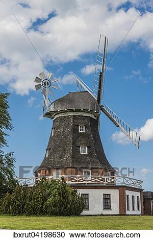 Alte Windmuhle, Galeriehollanderwindmuhle, Klutz, Mecklenburg-Vorpommern, Deutschland, Europa View Large Photo Image Stock Image - Alte Windmuhle, Galeriehollanderwindmuhle, Klutz, Mecklenburg-Vorpommern, Deutschland, Europa. Fotosearch
