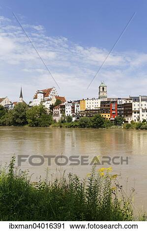 Altstadt mit Burg und Inn, Wasserburg am Inn, Chiemgau, Oberbayern, Bayern, Deutschland, Europa View Large Photo Image Stock Image - Altstadt mit Burg und Inn, Wasserburg am Inn, Chiemgau, Oberbayern, Bayern, Deutschland, Europa. Fotosearch