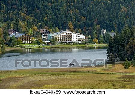 Stock Photo - Arabella Alpenhotel am Spitzingsee, Spitzingsee, Schliersee, Oberbayern, Bayern, Deutschland, Europa. Fotosearch
