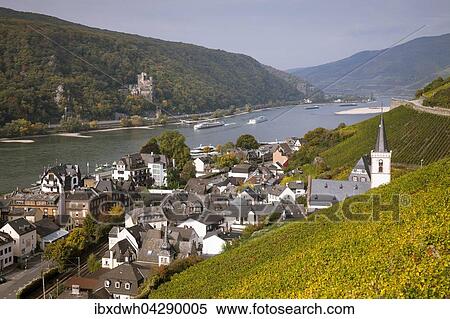 Ausblick auf Assmannshausen und das Rheintal, Rudesheim am Rhein, Oberes Mittelrheintal, UNESCO-Weltkulturerbe, Hessen, Deutschland, Europa View Large Photo Image Stock Photography - Ausblick auf Assmannshausen und das Rheintal, Rudesheim am Rhein, Oberes Mittelrheintal, UNESCO-Weltkulturerbe, Hessen, Deutschland, Europa. Fotosearch