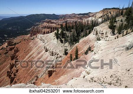 Ausblick auf bizarre Sandsteinerosionen im Amphitheater, Cedar Breaks National Monument, Utah, USA, Nordamerika View Large Photo Image Stock Image - Ausblick auf bizarre Sandsteinerosionen im Amphitheater, Cedar Breaks National Monument, Utah, USA, Nordamerika. Fotosearch