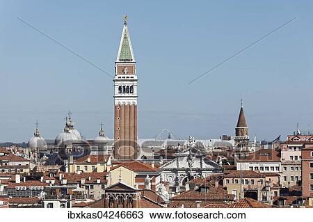 Ausblick auf Dacher mit Markusdom oder San Marco und Campanile, Venedig, Venetien, Italien, Europa View Large Photo Image Stock Image - Ausblick auf Dacher mit Markusdom oder San Marco und Campanile, Venedig, Venetien, Italien, Europa. Fotosearch