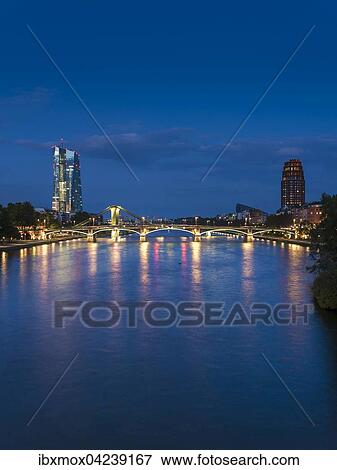 Ausblick auf den Main und die neue EZB, Europaische Zentralbank, bei Nacht, Frankfurt am Main, Hessen, Deutschland, Europa View Large Photo Image Stock Photo - Ausblick auf den Main und die neue EZB, Europaische Zentralbank, bei Nacht, Frankfurt am Main, Hessen, Deutschland, Europa. Fotosearch