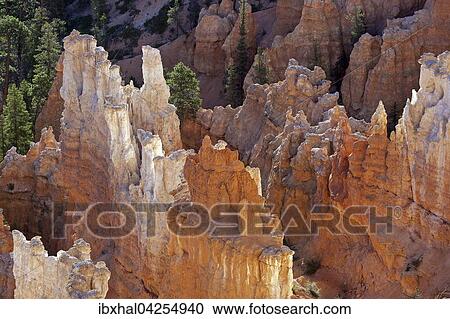 Ausblick auf farbige Gesteinsformationen, Hoodoos, Morgenlicht, Bryce Canyon Nationalpark, Utah, USA, Nordamerika View Large Photo Image Stock Image - Ausblick auf farbige Gesteinsformationen, Hoodoos, Morgenlicht, Bryce Canyon Nationalpark, Utah, USA, Nordamerika. Fotosearch
