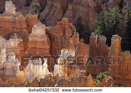 Ausblick auf farbige Gesteinsformationen, Hoodoos, Morgenlicht, Bryce Canyon Nationalpark, Utah, USA, Nordamerika View Large Photo Image Stock Image - Ausblick auf farbige Gesteinsformationen, Hoodoos, Morgenlicht, Bryce Canyon Nationalpark, Utah, USA, Nordamerika. Fotosearch