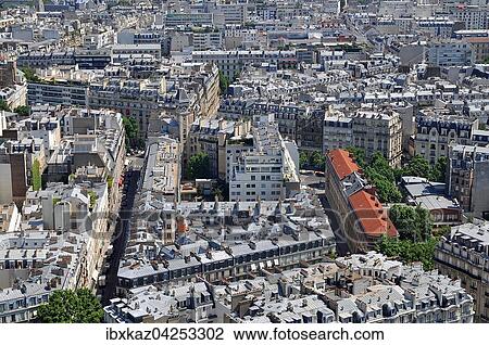 Stock Image - Ausblick auf Innenstadt, 7. Arrondissement, Paris, Ile-de-France, Frankreich, Europa. Fotosearch