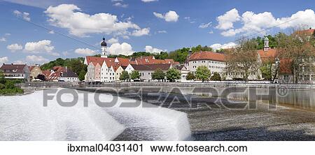 Ausblick uber das Lechwehr zur Altstadt von Landsberg am Lech, Oberbayern, Bayern, Deutschland, Europa View Large Photo Image Stock Image - Ausblick uber das Lechwehr zur Altstadt von Landsberg am Lech, Oberbayern, Bayern, Deutschland, Europa. Fotosearch