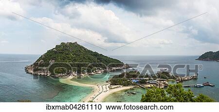Ausblick uber Insel Koh Nang Yuan, auch Nangyuan, bei Koh Tao, Golf von Thailand, Thailand, Asien View Large Photo Image Stock Image - Ausblick uber Insel Koh Nang Yuan, auch Nangyuan, bei Koh Tao, Golf von Thailand, Thailand, Asien. Fotosearch