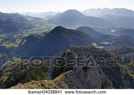 Ausblick vom Brunnstein im Mangfallgebirge uber das Inntal, hinten rechts das Kaisergebirge in Tirol, Oberbayern, Bayern, Deutschland, Europa View Large Photo Image Stock Image - Ausblick vom Brunnstein im Mangfallgebirge uber das Inntal, hinten rechts das Kaisergebirge in Tirol, Oberbayern, Bayern, Deutschland, Europa. Fotosearch