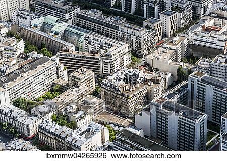 Ausblick vom Eiffelturm auf Hauser und Strassen, Stadtviertel La Defense, Paris, Ile-de-France, Frankreich, Europa View Large Photo Image Stock Photograph - Ausblick vom Eiffelturm auf Hauser und Strassen, Stadtviertel La Defense, Paris, Ile-de-France, Frankreich, Europa. Fotosearch