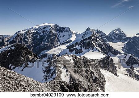 Ausblick vom Gipfel der Tuckettspitze am Stilfser Joch, auf Ortler, Thurwieser und die Konigspitze, unten das Tuckettjoch, Trafoiertal, Ortlergruppe, Ortlergebiet, Nationalpark Stilfser Joch, Sudtirol, Italien, Europa View Large Photo Image Stock Photo - Ausblick vom Gipfel der Tuckettspitze am Stilfser Joch, auf Ortler, Thurwieser und die Konigspitze, unten das Tuckettjoch, Trafoiertal, Ortlergruppe, Ortlergebiet, Nationalpark Stilfser Joch, Sudtirol, Italien, Europa. Fotosearch