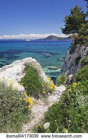 Ausblick vom Padulella Strand zur La Scoglietto di Portoferraio, Portoferraio, Elba, Provinz Livorno, Toskana, Italien, Europa View Large Photo Image Stock Photo - Ausblick vom Padulella Strand zur La Scoglietto di Portoferraio, Portoferraio, Elba, Provinz Livorno, Toskana, Italien, Europa. Fotosearch