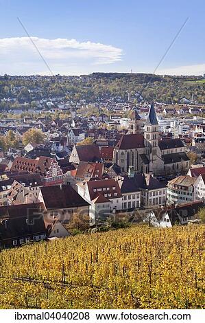 Ausblick von der Esslinger Burg auf die Altstadt im Herbst, Esslingen am Neckar, Baden-Wurttemberg, Deutschland, Europa View Large Photo Image Stock Photo - Ausblick von der Esslinger Burg auf die Altstadt im Herbst, Esslingen am Neckar, Baden-Wurttemberg, Deutschland, Europa. Fotosearch