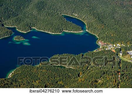 Ausblick von der Zugspitze auf Eibsee mit Eibsee-Hotel, Grainau, Werdenfelser Land, Oberbayern, Bayern, Deutschland, Europa View Large Photo Image Stock Image - Ausblick von der Zugspitze auf Eibsee mit Eibsee-Hotel, Grainau, Werdenfelser Land, Oberbayern, Bayern, Deutschland, Europa. Fotosearch
