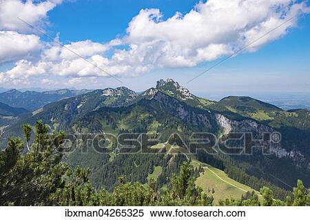Ausblick von Hochplatte uber Piesenhauser Hochalm zur Kampenwand, dahinter die Scheibenwand, Chiemgauer Alpen, Chiemgau, Oberbayern, Bayern, Deutschland, Europa View Large Photo Image Stock Photography - Ausblick von Hochplatte uber Piesenhauser Hochalm zur Kampenwand, dahinter die Scheibenwand, Chiemgauer Alpen, Chiemgau, Oberbayern, Bayern, Deutschland, Europa. Fotosearch