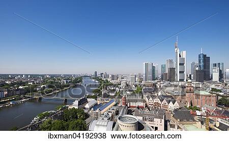 Aussicht vom Domturm uber Main, Altstadt, Paulskirche und Bankenviertel, Frankfurt am Main, Hessen, Deutschland, Europa View Large Photo Image Stock Photo - Aussicht vom Domturm uber Main, Altstadt, Paulskirche und Bankenviertel, Frankfurt am Main, Hessen, Deutschland, Europa. Fotosearch