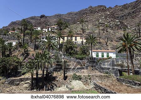 Bergdorf El Guro, Valle Gran Rey, La Gomera, Kanarische Inseln, Spanien, Europa View Large Photo Image Stock Photo - Bergdorf El Guro, Valle Gran Rey, La Gomera, Kanarische Inseln, Spanien, Europa. Fotosearch