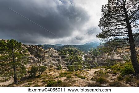 Berglandschaft mit Fluss, Alta Rocca, l'Ospedale, Korsika, Frankreich, Europa View Large Photo Image Stock Image - Berglandschaft mit Fluss, Alta Rocca, l'Ospedale, Korsika, Frankreich, Europa. Fotosearch