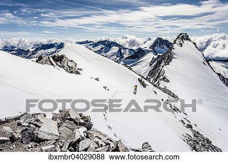 Bergsteiger beim Aufstieg zum Grossen Moseler, hier auf dem Nevesferner, hinten der Kleine Moseler, Lappach, Muhlwalder Tal, Tauferer Tal, Pustertal, Sudtirol, Trentino-Sudtirol, Italien, Europa View Large Photo Image Stock Photo - Bergsteiger beim Aufstieg zum Grossen Moseler, hier auf dem Nevesferner, hinten der Kleine Moseler, Lappach, Muhlwalder Tal, Tauferer Tal, Pustertal, Sudtirol, Trentino-Sudtirol, Italien, Europa. Fotosearch