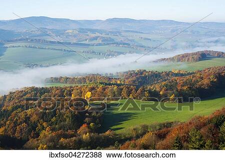 Blick vom Grossen Horselberg im Herbst in Richtung Thuringer Wald, bei Eisenach, Thuringen, Deutschland, Europa View Large Photo Image Stock Photo - Blick vom Grossen Horselberg im Herbst in Richtung Thuringer Wald, bei Eisenach, Thuringen, Deutschland, Europa. Fotosearch